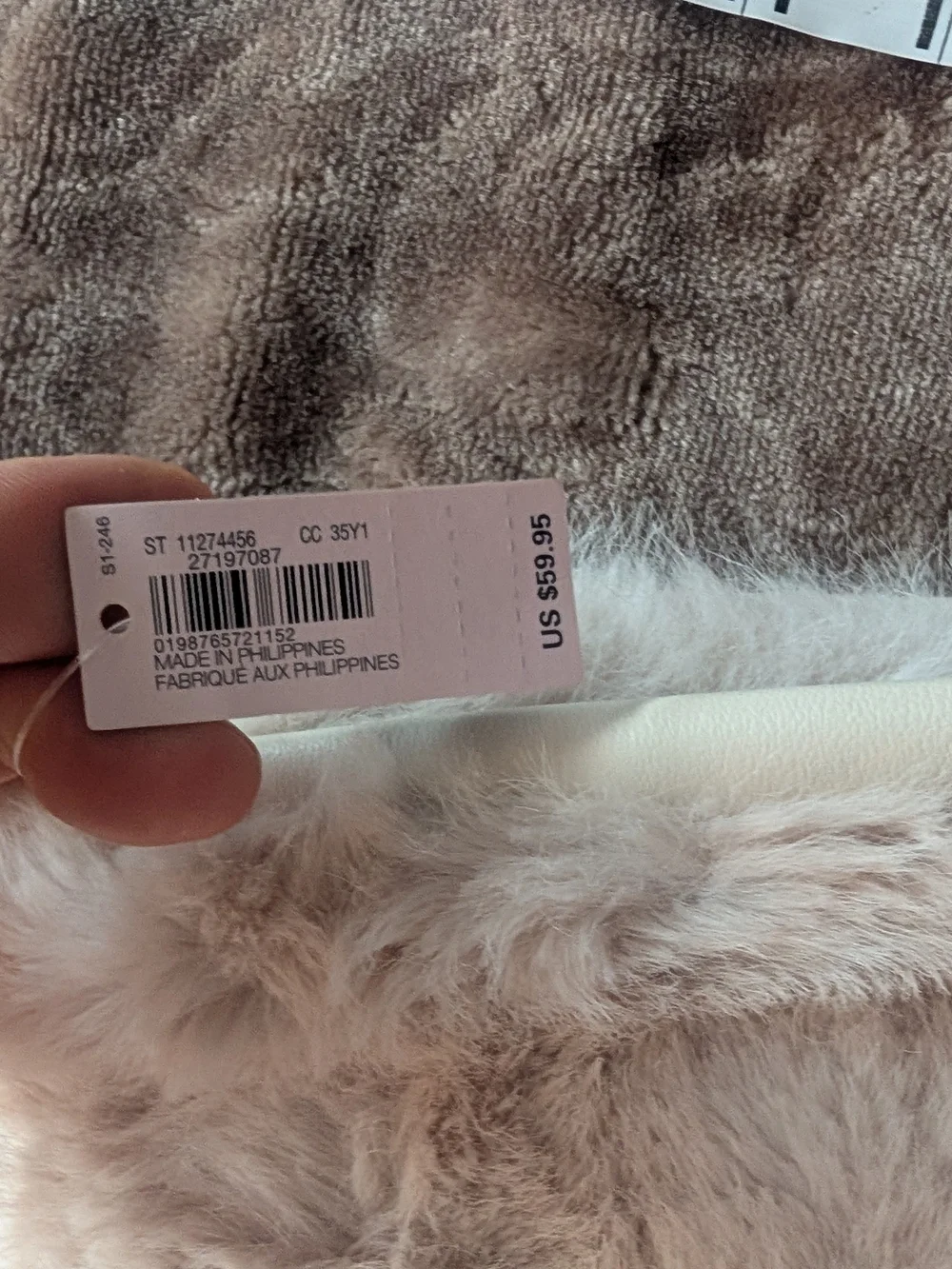 Brand New- Faux Fur Tote Bag - Cream
